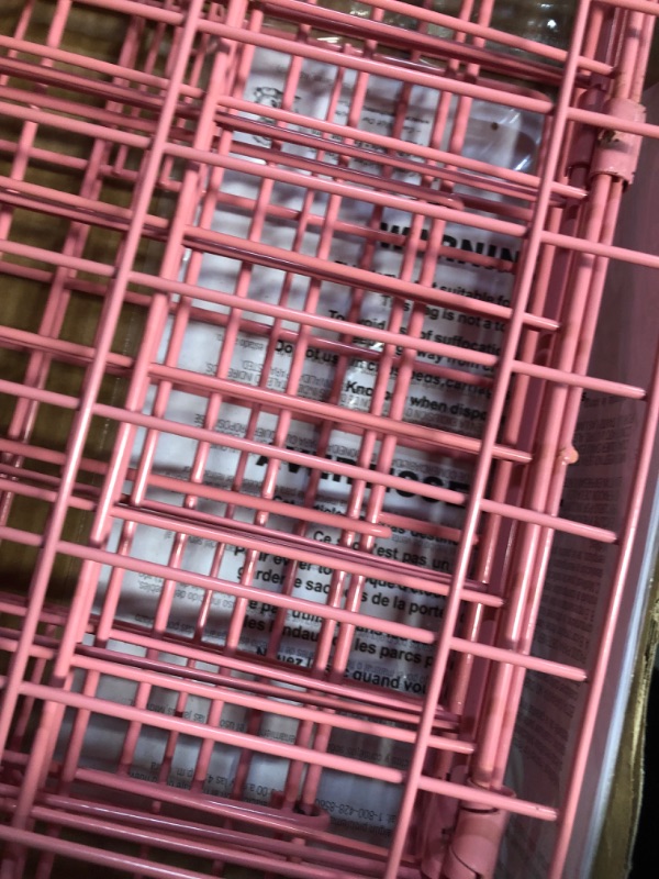 Photo 1 of **MISSING TRAY** Pink Dog Crate, MidWest iCrate 24" Pink Folding Metal Dog Crate with Divider Panel, Floor Protecting Feet & Leak Proof Dog Tray, 24 L x 18 W x 19 H Inches, Small Dog Breed 24-Inch w/Divider Single Door, Pink