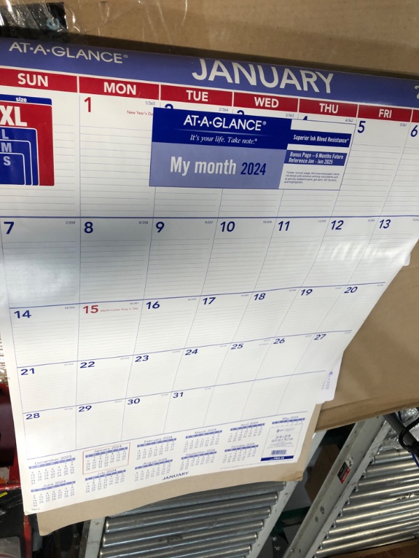 Photo 3 of **BENT, SEE PHOTOS** AT-A-GLANCE 2024 Wall Calendar, 20" x 30", Extra Large, Spiral Bound, Monthly (PM42824) Extra Large 2024 New Edition