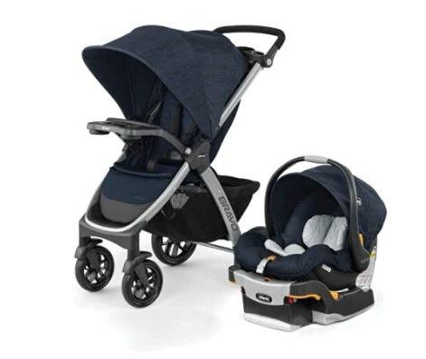 Photo 1 of Chicco Bravo Trio Travel System and Extra Base Bundle, Brooklyn, Navy Brooklyn Bravo with Extra Base (2 total)