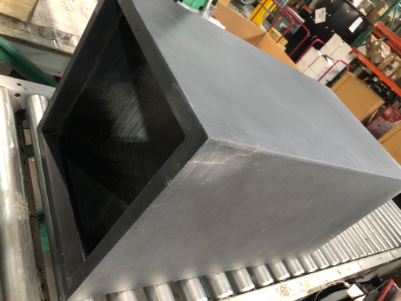 Photo 3 of **SEE NOTES** Kante RF0002C-C60121 Lightweight Concrete Modern Rectangle Outdoor Planter, Charcoal Charcoal 28" Tall