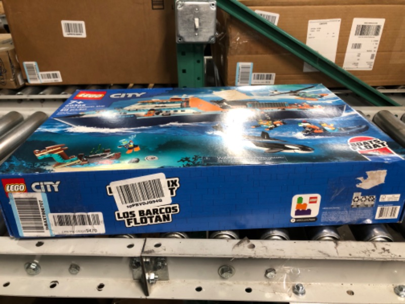 Photo 1 of *LOOKS NEW. LEGO City Arctic Explorer Ship 60368 Building Toy Set, Fun Toy Gift for 7 Year Old Boys and Girls, with a Floatable Boat, Helicopter, Dinghy, ROV Sub, Viking Shipwreck, 7 Minifigures and an Orca
