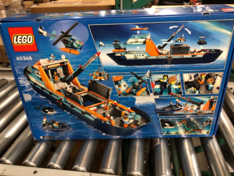 Photo 1 of *LOOKS NEW. LEGO City Arctic Explorer Ship 60368 Building Toy Set, Fun Toy Gift for 7 Year Old Boys and Girls, with a Floatable Boat, Helicopter, Dinghy, ROV Sub, Viking Shipwreck, 7 Minifigures and an Orca
