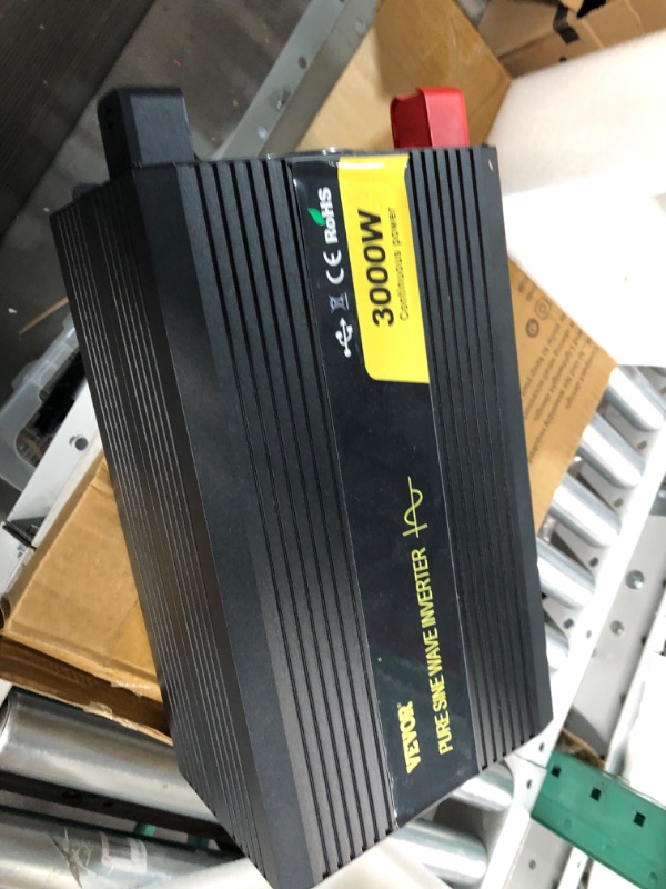 Photo 1 of VEVOR Pure Sine Wave Inverter 3000 Watt Power Inverter, DC 24V to AC 120V Car Inverter, with USB Port LCD Display Remote Controller and AC Outlets (GFCI), for RV Truck Car Solar System Travel Camping