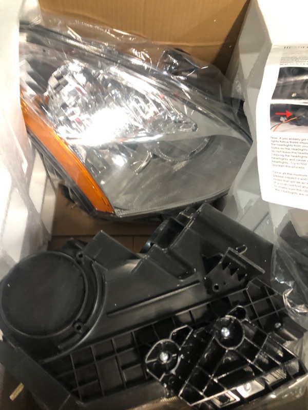 Photo 2 of AUTOSAVER88 Headlight Assembly Compatible with 2008-2013 Rogue Chrome Housing Amber Reflector Clear Lens