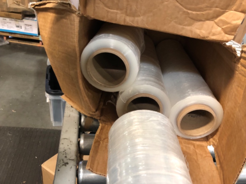 Photo 3 of PackageZoom 4 Rolls 18" x 1500 Ft Stretch Wrap Heavy Duty, Industrial Strength Shrink Wrap, 55 Gauge High Performance Stretch Film Replaces 80 Gauge Low Films, Clear Hand Stretch Wrap 18" wide x 1500 ft x 4 Rolls