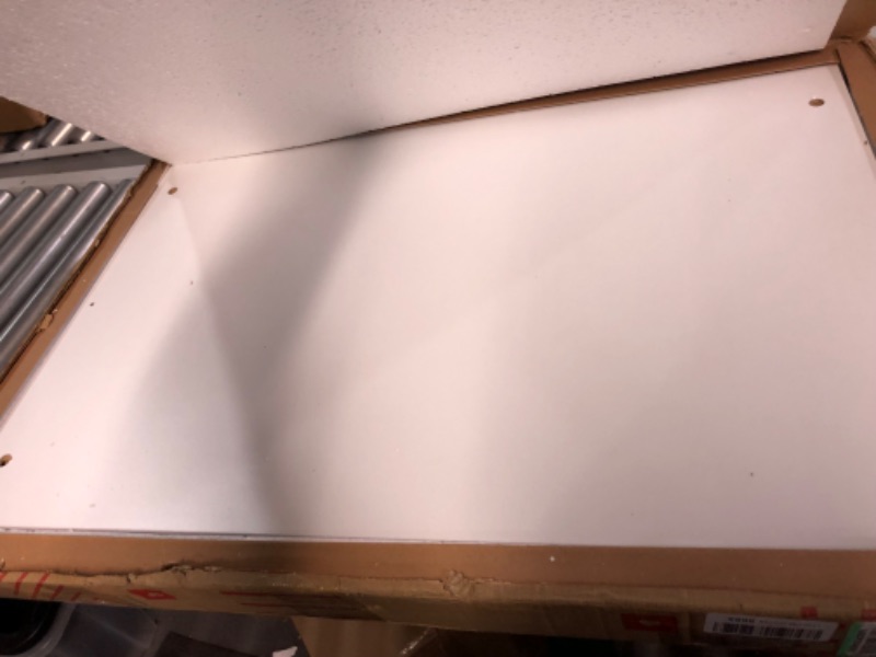 Photo 1 of HT Design Kipp Cross Legs Wooden Frame Rectengular Coffee Table for Living Rooms with Interior Shelving, Walnut/White