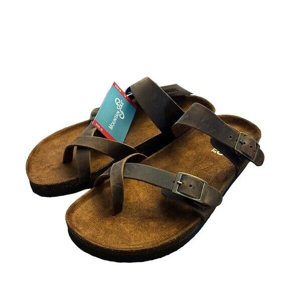 Photo 1 of 2PACKMountain Sole Women S Easy Slip-on Two Loop Design Leather SandalsSIZE9&11
