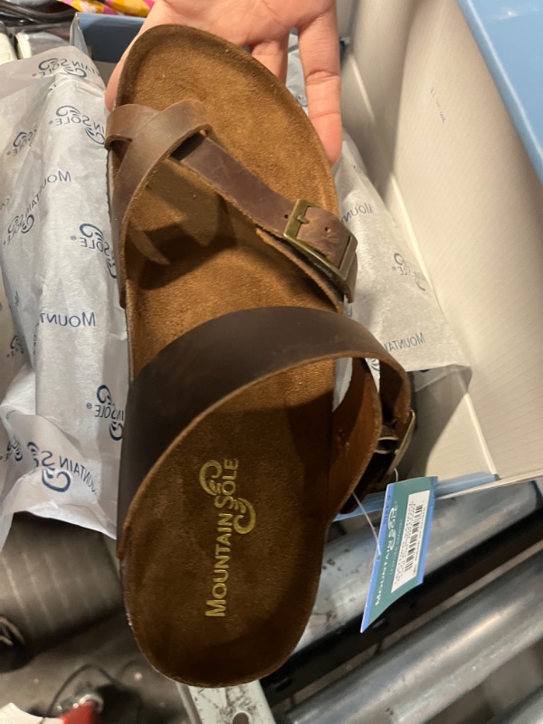 Photo 1 of 2PACKMountain Sole Women S Easy Slip-on Two Loop Design Leather SandalsSIZE10