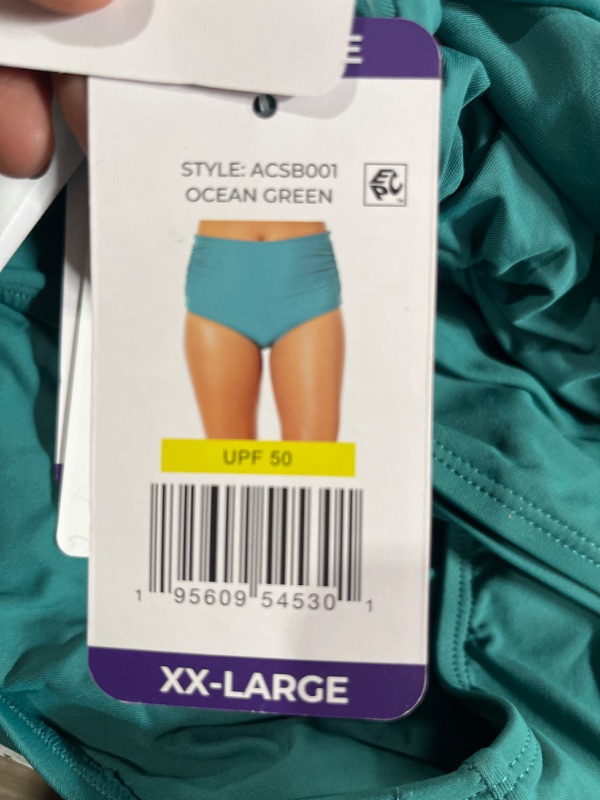 Photo 4 of Anne Cole Limited Edition Ladies Convertible High Waist Shirred Swim Bottom (Ocean Green XXL)PACK OF 11