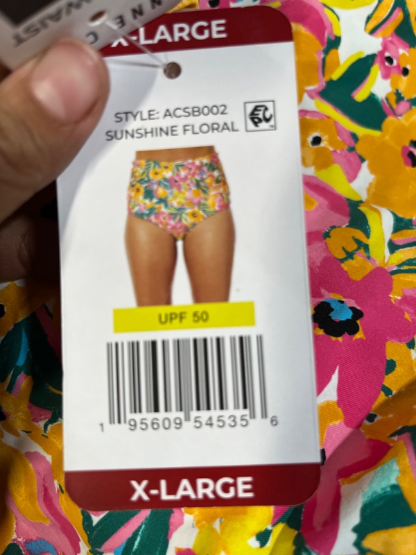 Photo 2 of Anne Cole Limited Edition Ladies Convertible High Waist Shirred Swim Bottom (Sunshine Floral XL)PACK OF 10 