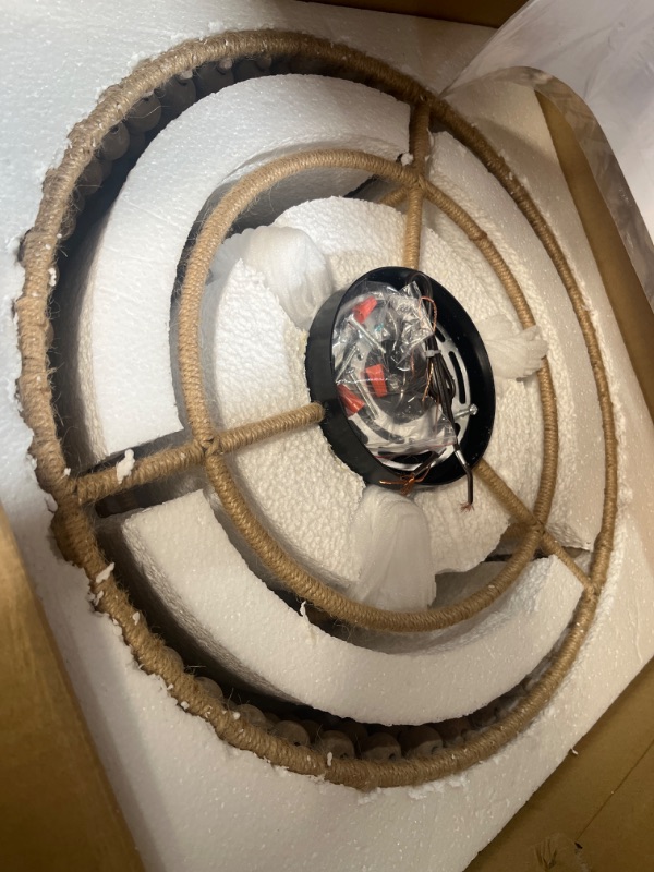 Photo 3 of Parrot Uncle 3-Light 15.74-in Wood Incandescent Flush Mount L