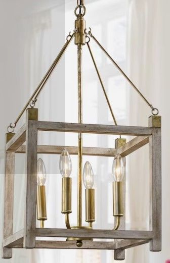 Photo 1 of Parrot Uncle 4-Light Gold Modern/Contemporary Square Hanging Pendant Light