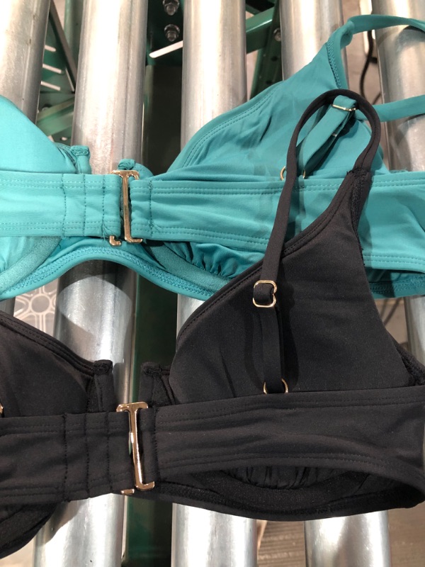 Photo 3 of **SEE NOTES**  Anne Cole Ladies Swim V-Wire Bikini Top - 1 BLACK , 1 TEAL