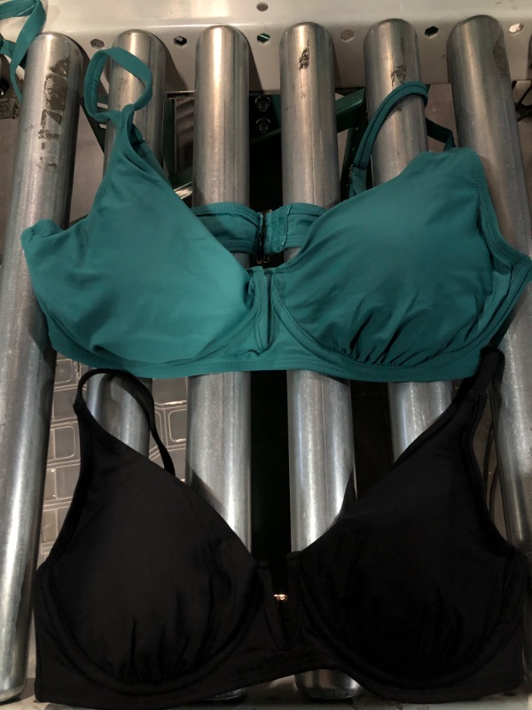 Photo 6 of **SEE NOTES**  Anne Cole Ladies Swim V-Wire Bikini Top - 1 BLACK , 1 TEAL