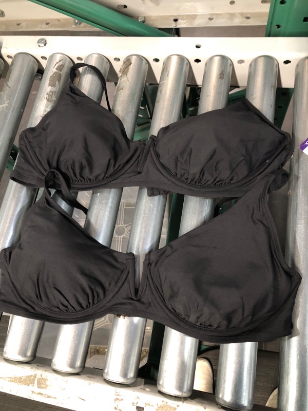 Photo 2 of Anne Cole Ladies Swim V-Wire Bikini Top - 2 BLACK SIZES: XXL
