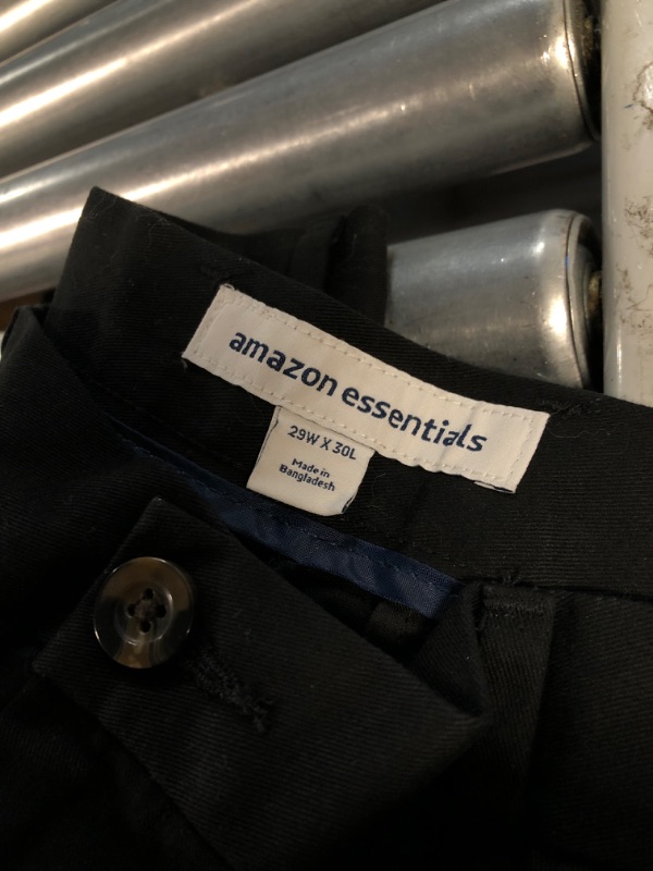 Photo 2 of **SEE NOTES**  Amazon Essentials Men's Classic-Fit Wrinkle-Resistant Flat-Front Chino Pant - SIZE: 29W X 30L