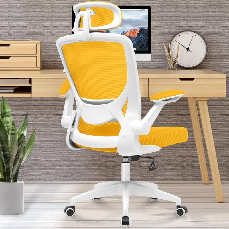 Photo 1 of **SEE NOTES**   Ergonomic Office Chair, Breathable Mesh Desk Chair YELLOW 