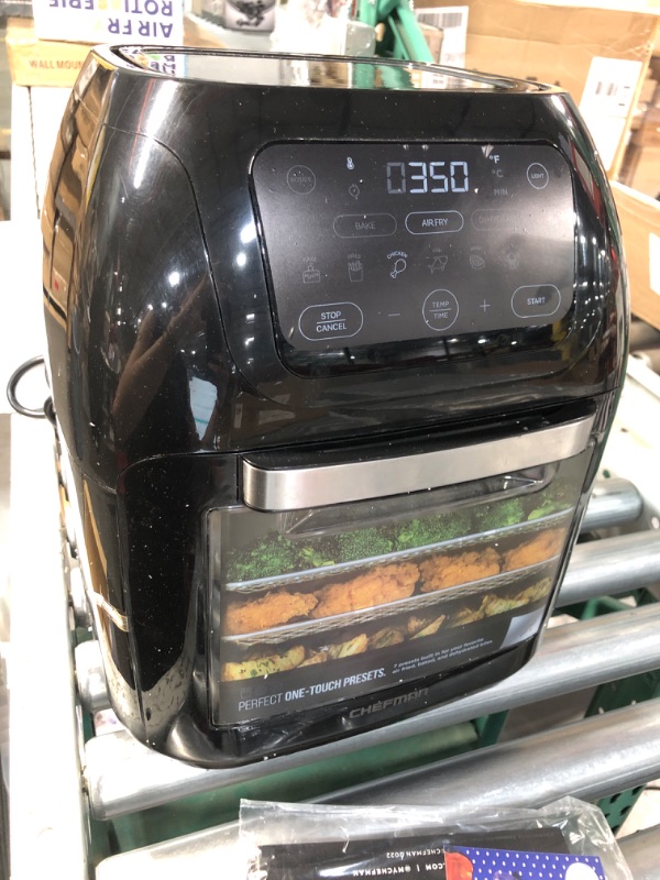 Photo 3 of ***PARTS ONLY NOT FUNCTIONAL***- CHEFMAN Multifunctional Digital Air Fryer+ Rotisserie, Dehydrator, Convection Oven, XL 10L 