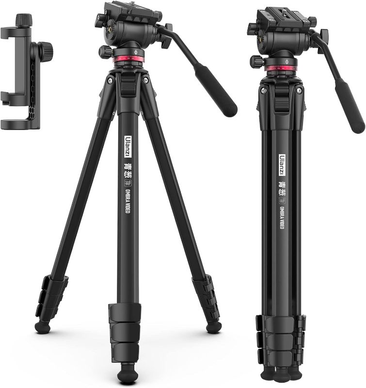 Photo 1 of PREVIOUSLY USED- Video Travel Tripod, 63" Professional Camera Tripod 