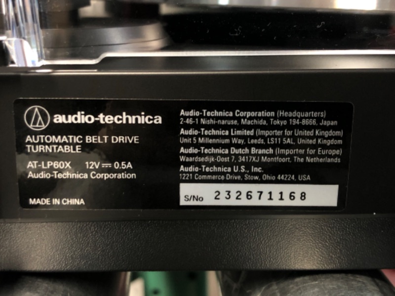 Photo 3 of **SEE NOTES**  DAMAGED- Audio-Technica AT-LP60X-BK Fully Automatic Belt-Drive Stereo Turntable, Black