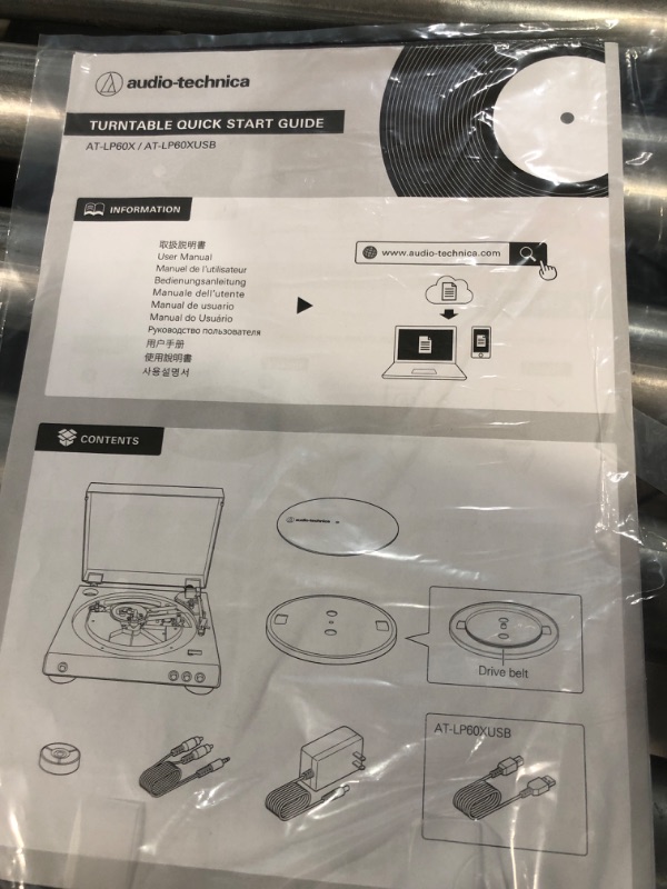 Photo 2 of **SEE NOTES**  DAMAGED- Audio-Technica AT-LP60X-BK Fully Automatic Belt-Drive Stereo Turntable, Black