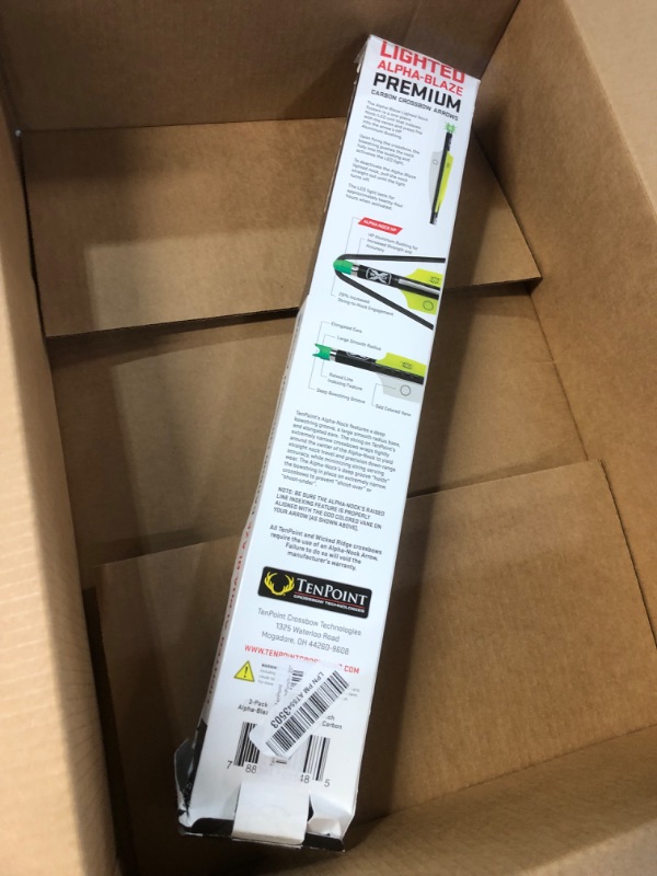Photo 1 of TenPoint EVO-X Lighted CenterPunch - 20" Carbon Crossbow Arrows, Pack of 3 - with Alpha-Blaze System, Alpha-Nock HP & HP Aluminum Bushing