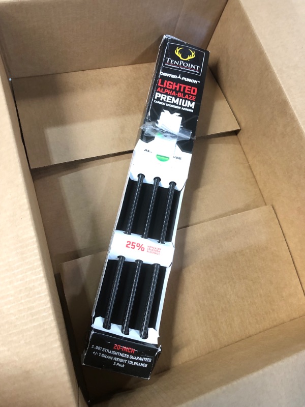 Photo 1 of TenPoint EVO-X Lighted CenterPunch - 20" Carbon Crossbow Arrows, Pack of 3 - with Alpha-Blaze System, Alpha-Nock HP & HP Aluminum Bushing