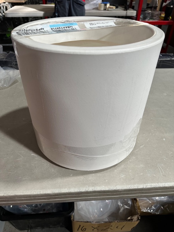 Photo 3 of Elly Décor 12 inch Round Cylinder Plastic Planter with Drainage 12" x 12"