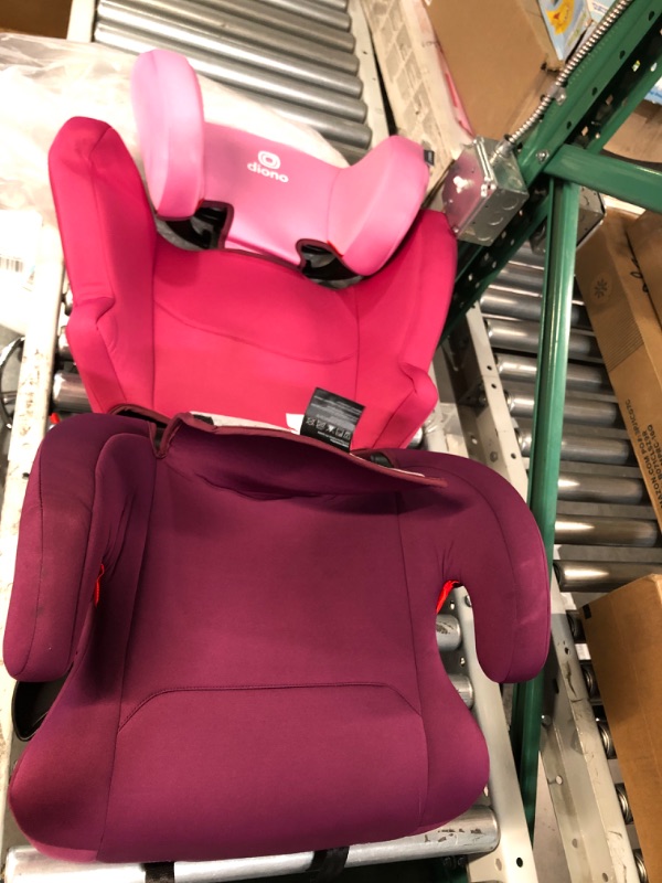 Photo 3 of Diono Cambria 2 XL, Dual Latch Connectors, 2-in-1 Belt Positioning Booster Seat, High-Back to Backless Booster with Space and Room to Grow, 8 Years 1 Booster Seat, Pink 2020 Pink