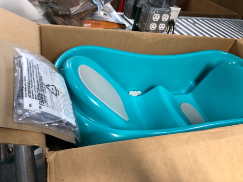 Photo 4 of  Comfort Deluxe Newborn to Toddler Tub, Teal Aqua