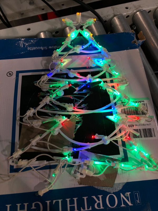 Photo 2 of **SEE NOTES** Northlight 15.5" LED Lighted Christmas Tree Window Silhouette Decoration