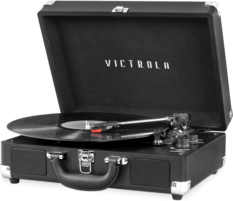 Photo 1 of PREVIOUSLY OWNED- Victrola Vintage 3-Speed Bluetooth Portable Suitcase Record Player 