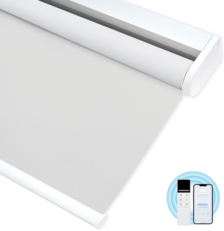 Photo 1 of **SEE NOTES** Blackout Motorized Roller Blinds Shades for Indoor Windows 