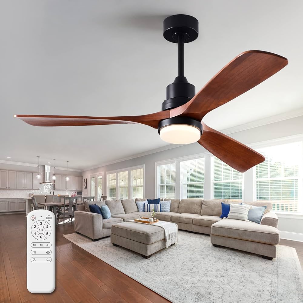 Photo 1 of 52" Wood Ceiling Fans with Lights and Remote