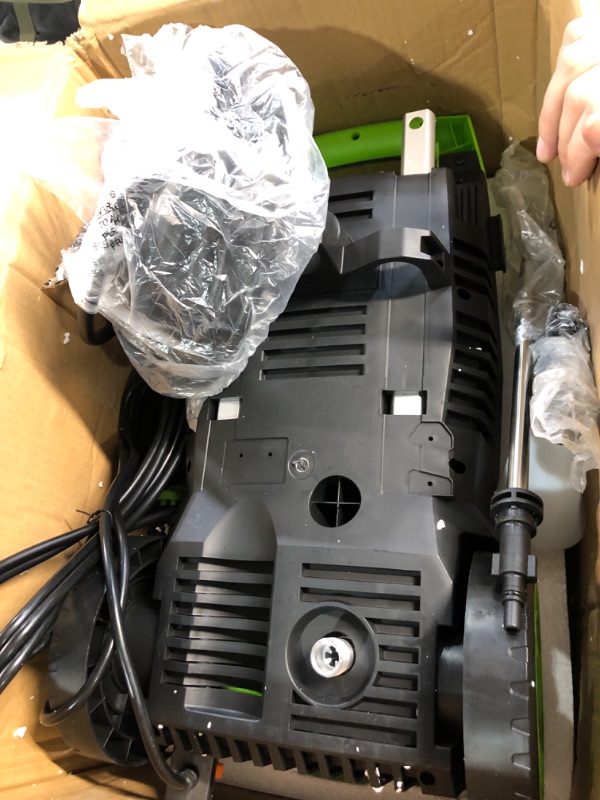 Photo 1 of **FOR PARTS OR REPAIR**
Suyncll Electric Pressure Washer - 2.2GPM Power Washers Electric Powered with Hose Reel, 5 Quick Connect Nozzles1800W(Blue) Blue+Black