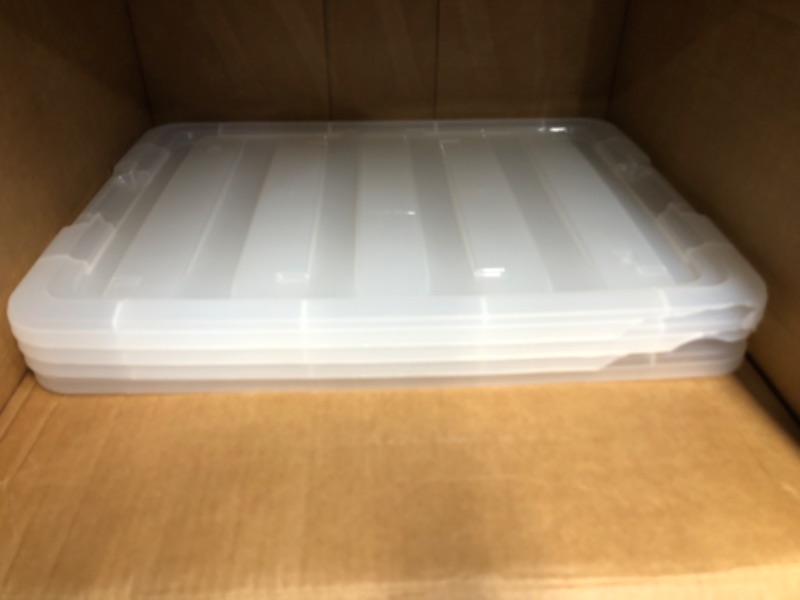 Photo 2 of **Damaged**IRIS USA 53 Qt. Plastic Storage Container Bin with Secure Lid and Latching Buckles, 6 pack -