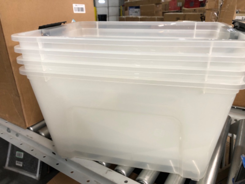 Photo 1 of **Damaged**IRIS USA 53 Qt. Plastic Storage Container Bin with Secure Lid and Latching Buckles, 6 pack -