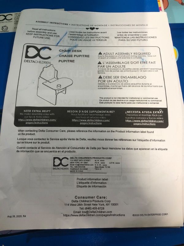 Photo 3 of ***DAMAGED - SEE NOTES***
Delta Children Chair Desk with Storage Bin - Greenguard Gold Certified, CoComelon