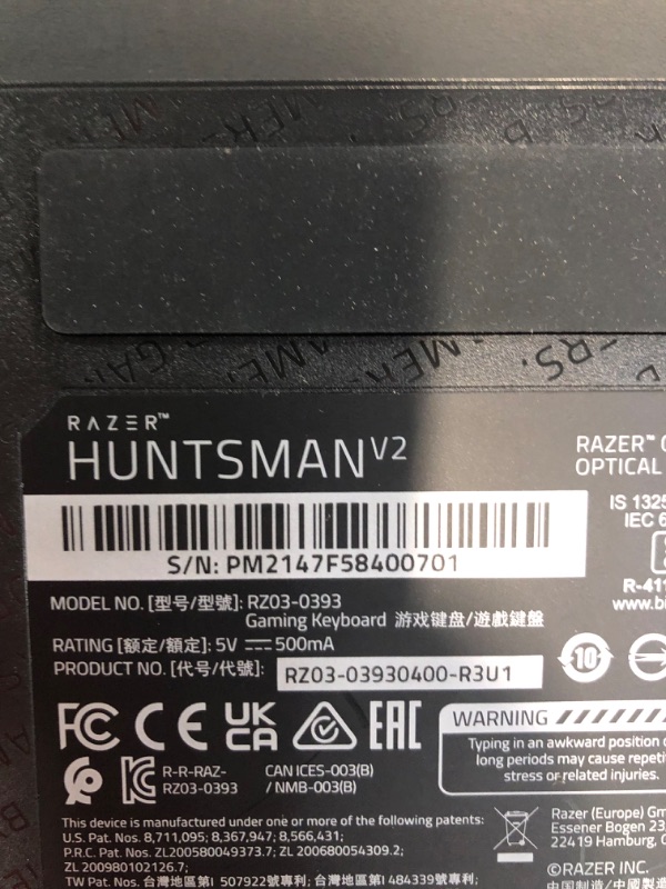 Photo 4 of Razer Huntsman V2 Optical Gaming Keyboard: Fastest Clicky Optical Switches