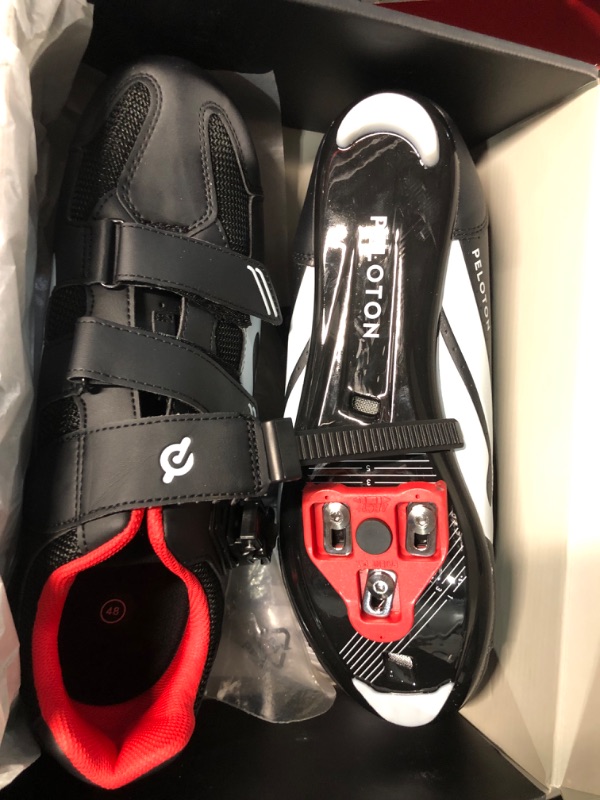 Photo 2 of Peloton Cycling Shoes for Peloton Bike and Bike+ with Delta-Compatible Bike Cleats 15.5 Women/13.5 Men Black, Red