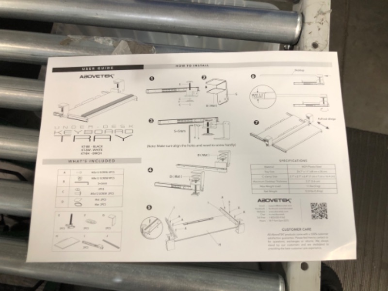 Photo 4 of AboveTEK Large Keyboard Tray Under Desk with Wrist Rest, 26.7"×11" Ergonomic Desk Computer Keyboard Stand (Black)