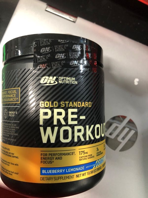 Photo 2 of *New/Sealed**Optimum Nutrition Gold Standard Pre-Workout, Vitamin D for Immune Support, with Creatine, Beta-Alanine, and Caffeine for Energy Blueberry Lemonade, 30 Servings