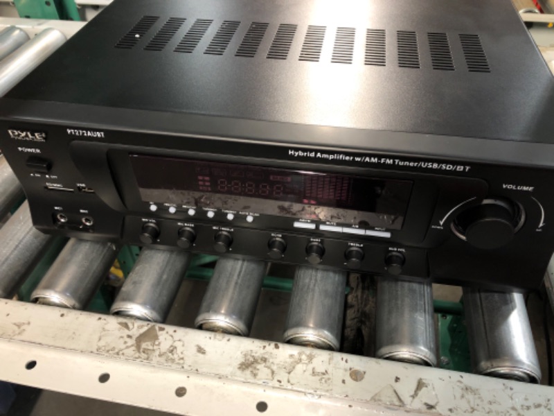 Photo 1 of Pyle PT272AUBT - Wireless Bluetooth Audio Power Amplifier - 300W 4 Channel Home Theater Stereo Receiver with USB, AM FM, 2 Mic IN with Echo, RCA, LED