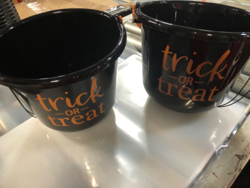 Photo 1 of Amscan 2 Count Sweet Treats Halloween Pumpkin Bucket Orange Party Favor, Plastic, 6" x 8"