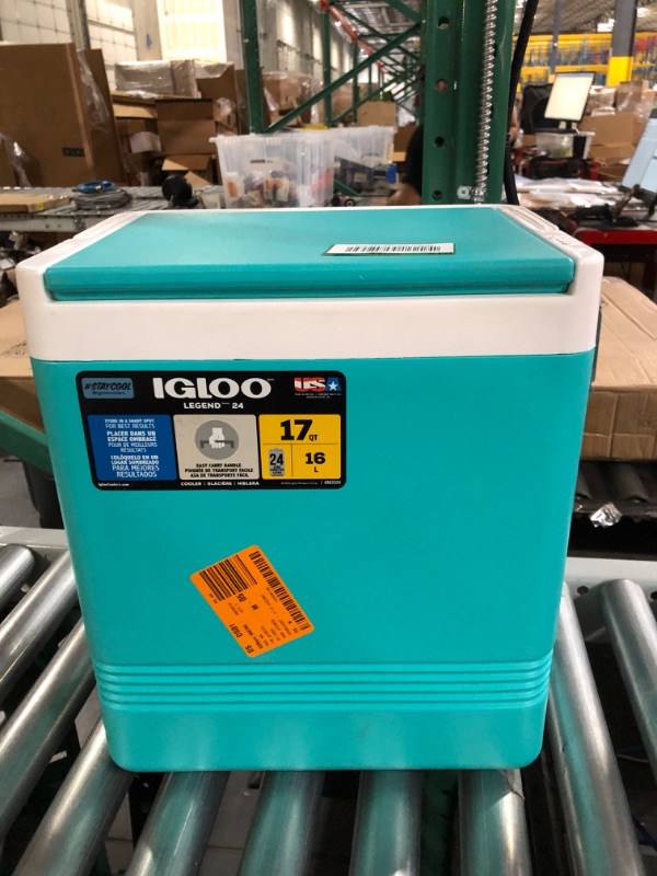 Photo 2 of *STOCK POTO FOR REFERENCE*Igloo 17Qt, Hard Sided Ice Chest Cooler Aquamarine/White