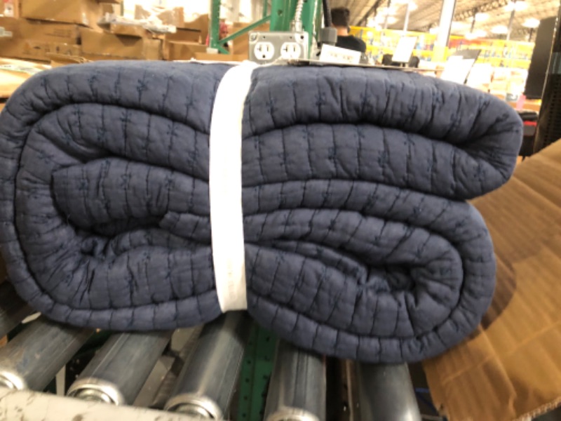 Photo 1 of *NEW*Levtex Home - Cross Stitch Quilt Set - 100% Cotton - King/Cal King Quilt (106x92in.) Navy Blue
