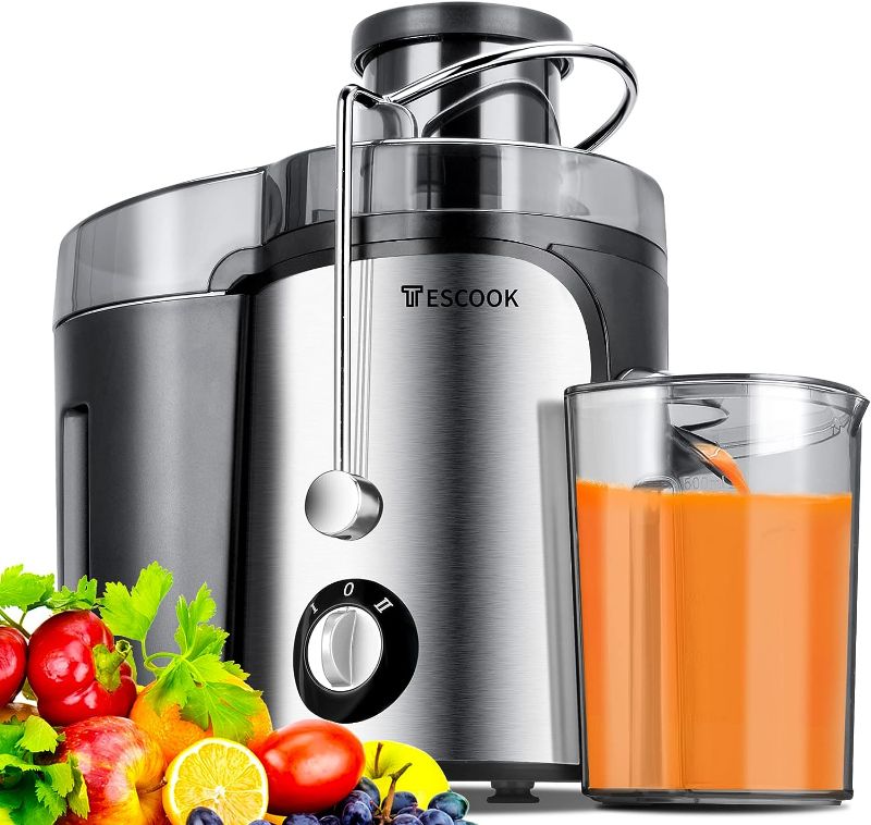 Photo 1 of [Notes] Tescook,Juicer, 600W Juicer Machines 3 Speeds with 3'' Feed Chute, Silver
