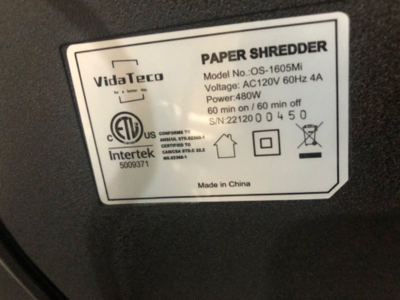 Photo 2 of [Notes] Paper Shredder for Home Office Heavy Duty with 60 Mins Running,