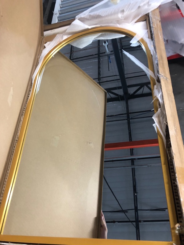 Photo 4 of [See Notes] 34"x76" Arched Full Length Mirror, Black Large Floor Mirror - Gold