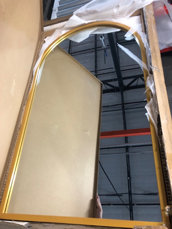 Photo 3 of [See Notes] 34"x76" Arched Full Length Mirror, Black Large Floor Mirror - Gold